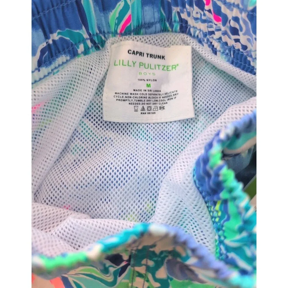 Lilly Pulitzer‎ Boy's Capri Trunks Bennett Bennett Blue/Celestial Seas MD (6/7)